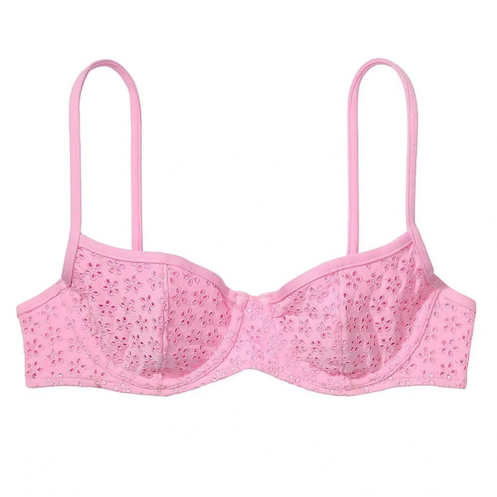 PINK by Frankie’s Bikinis Victoria’s Secret Eyelet Underwire Swimwear Bikini Set - Picture 3 of 8